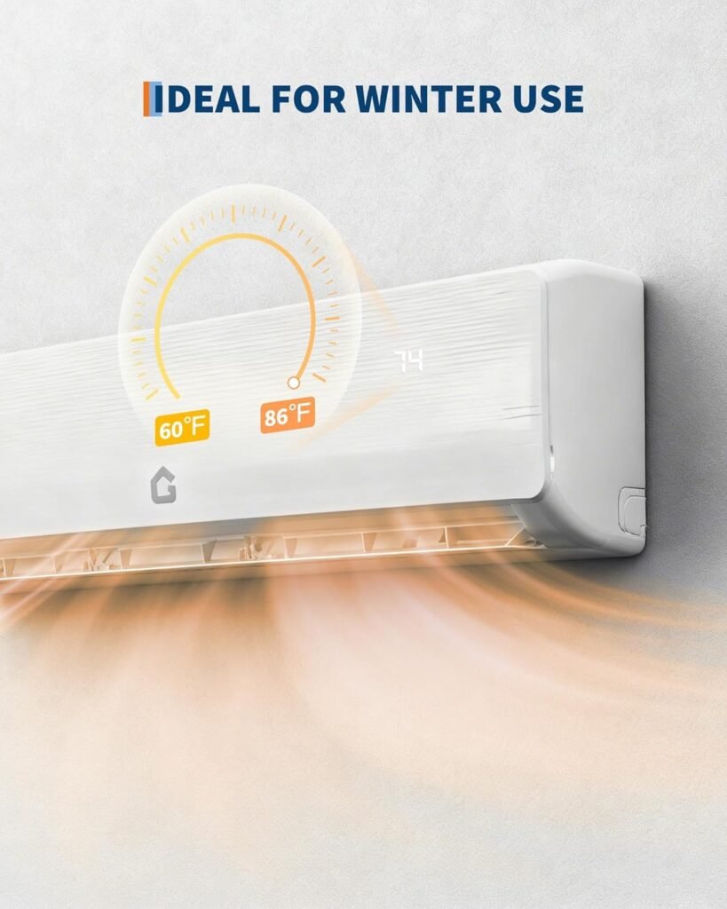 12000 BTU Mini Split Air Conditioner,19 SEER2 Ductless Inverter AC w/ 115V, Cool Up to 750 Sq. Ft with Heat Pump System,White