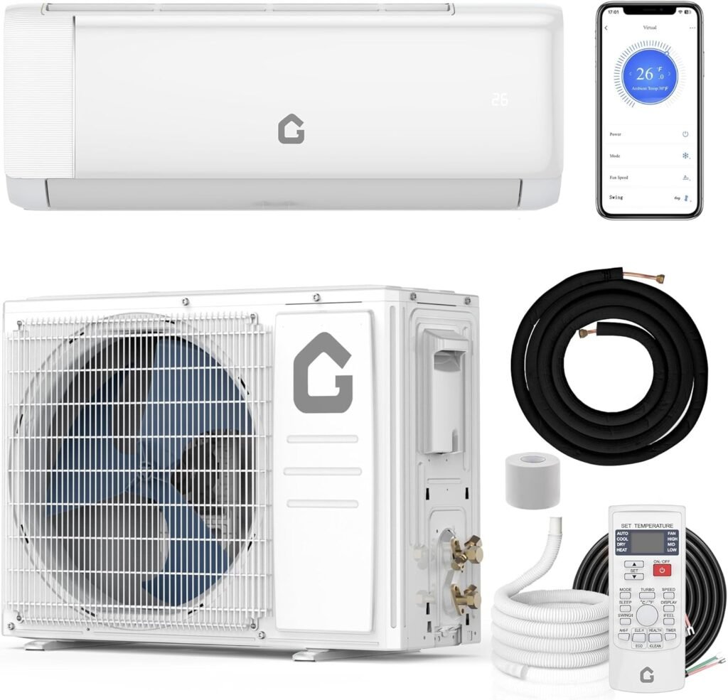 9000 BTU Mini Split AC w/Remote Control19 SEER2 Cools Up to 450 Sq. Ft,230 V Ductless Inverter Mini Split System w/0.75 Ton Heat Pump Pre-Charged Installation Kit, Ultra-Quiet 9000 BTU Mini Split AC w/Remote Control19 SEER2 Cools Up to 450 Sq. Ft,230 V Ductless Inverter Mini Split System w/0.75 Ton Heat Pump Pre-Charged Installation Kit, Ultra-Quiet