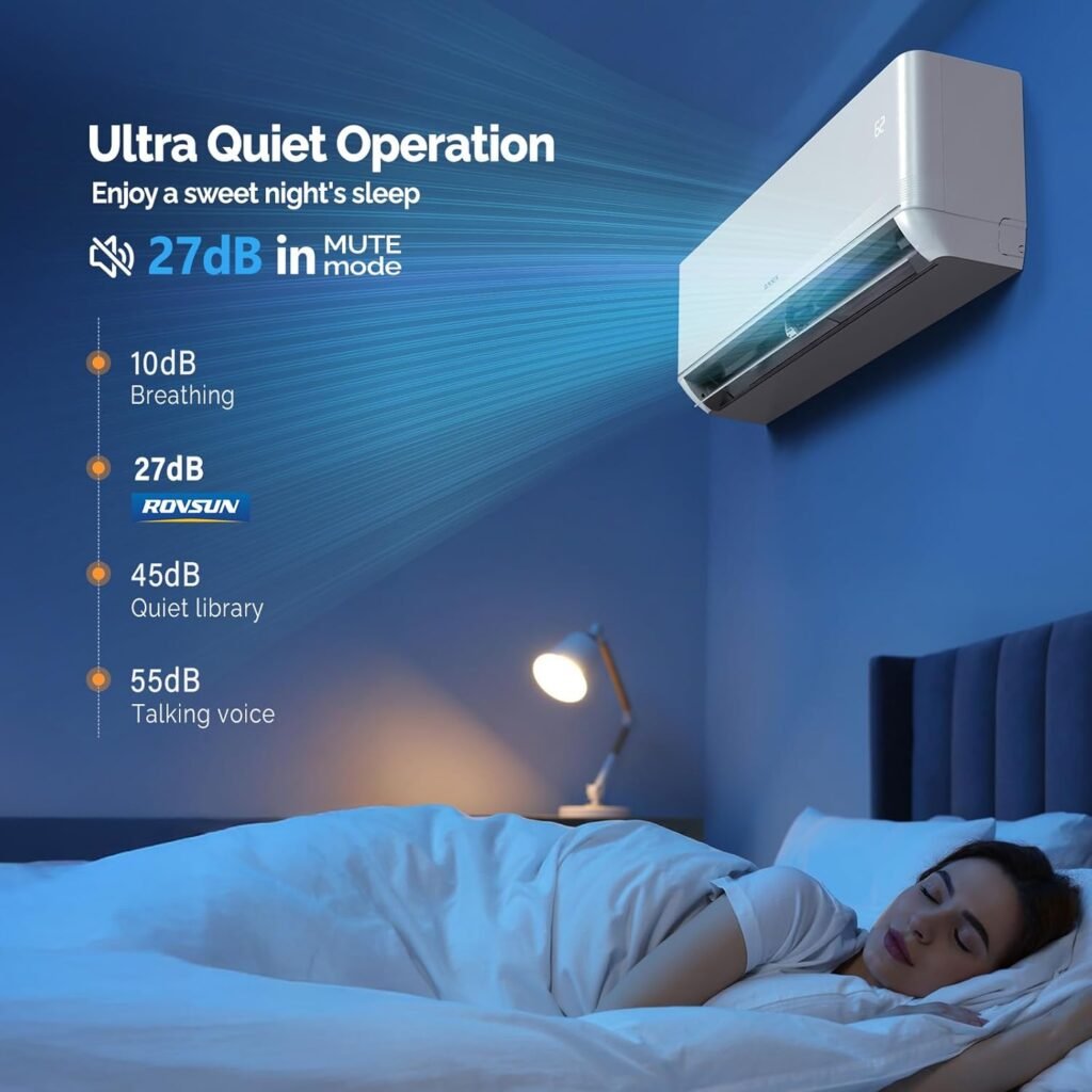 ROVSUN 12,000 BTU Smart WIFI Mini Split AC/Heating System with Inverter  APP Control, 23 SEER2 Ductless Split Air Conditioner with Pre-Charged Condenser, Heat Pump  Installation Kit, 115V